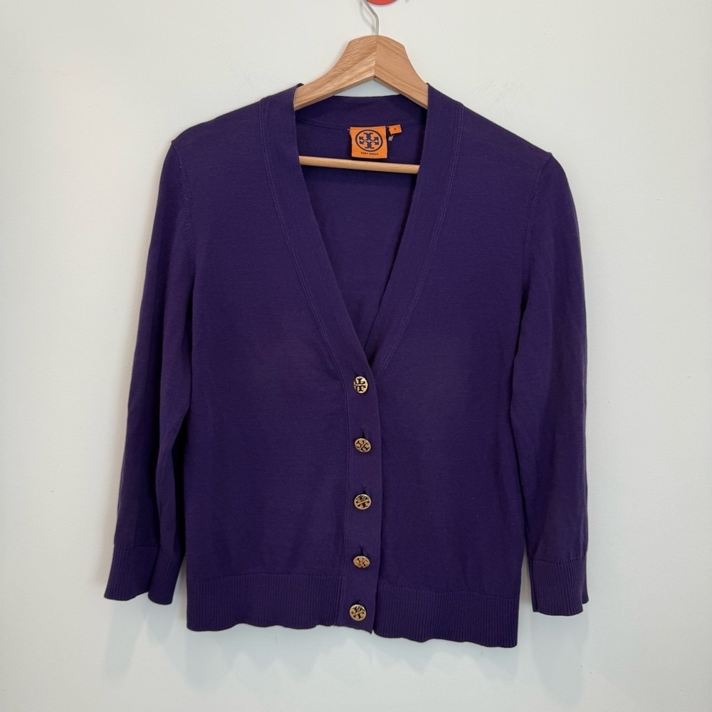 Tory Burch purple cardigan size M